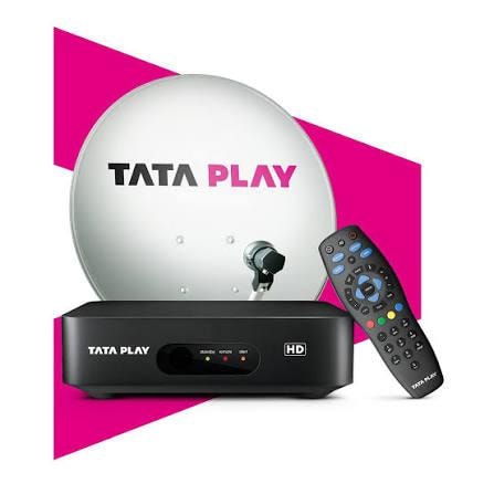 Tata Play HD set-top box, satellite dish and remote